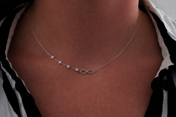 Bílé zlato řetízek NEKONEČNO 42+3cm